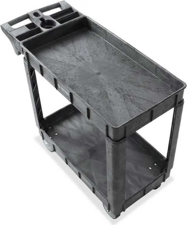 Alt view image 2 of 6 - Dryser Utility Service Cart with Wheels, 40" x 17" Heavy Duty 550 lb. Capacity with Shelves - 2 Tier Rolling Cart with Two 5" Swivel Casters for Warehouse, Garage, Cleaning