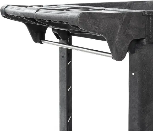 Alt view image 5 of 6 - Dryser Utility Service Cart with Wheels, 40" x 17" Heavy Duty 550 lb. Capacity with Shelves - 2 Tier Rolling Cart with Two 5" Swivel Casters for Warehouse, Garage, Cleaning