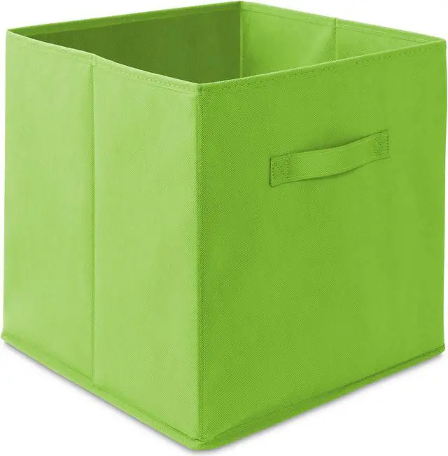 Alt view image 2 of 6 - Casafield Set of 6 Collapsible Fabric Cube Storage Bins, Lime Green - 13" Foldable Cloth Baskets for Shelves, Cubby Organizers & More