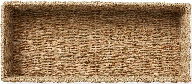 Alt view image 5 of 6 - Casafield Set of 2 Bathroom Storage Baskets, Natural - Seagrass, 16" W  x 6.75" D x 4.25" H, Woven Toilet Tank Topper Bins for Organizing Tissues, Toilet Paper, Toiletries, Shelves