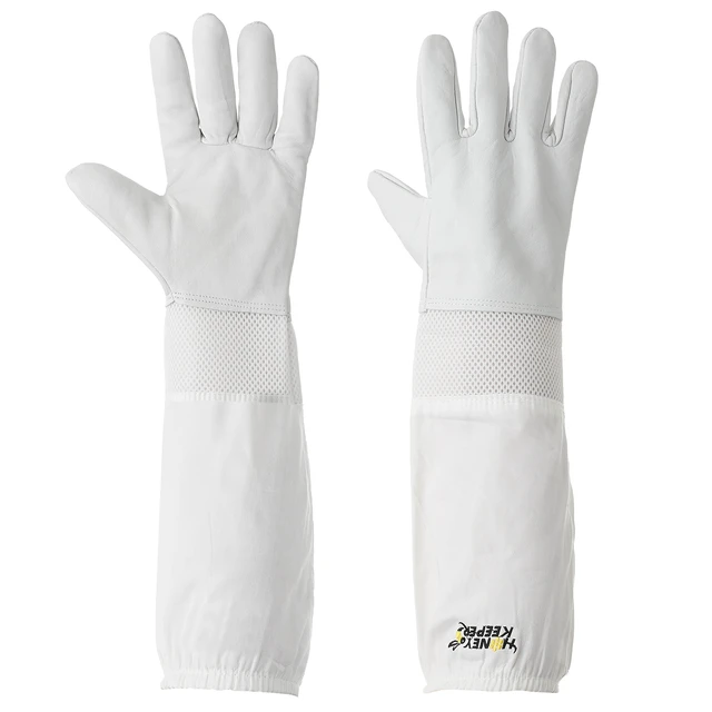 Alt view image 2 of 6 - Honey Keeper Beekeeping Gloves, Extra Large - Goatskin Leather with Ventilated Canvas Sleeve and Elastic Cuff