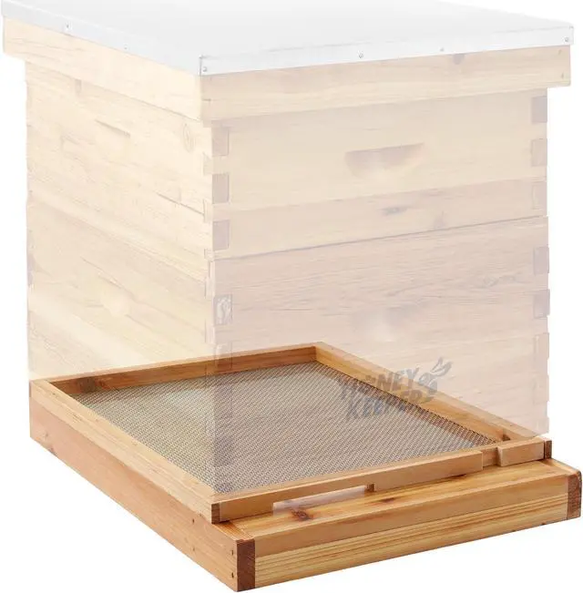 Alt view image 3 of 6 - Honey Keeper 10 Frame Beehive Screened Bottom Board Dipped in 100% Beeswax for Langstroth Beekeeping