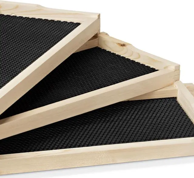 Alt view image 3 of 6 - Honey Keeper 100% Beeswax Beehive 10 Frame Kit Super Box and 10 Deep Frames with Foundations for Langstroth Beekeeping