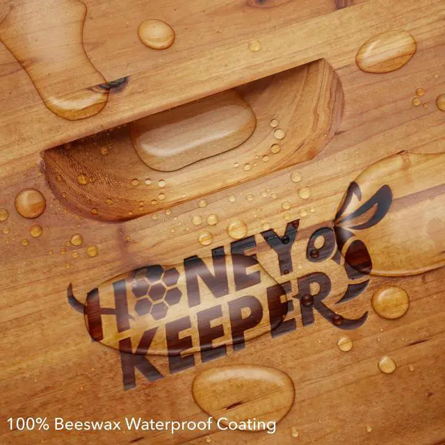 Alt view image 6 of 6 - Honey Keeper 100% Beeswax Beehive 10 Frame Kit Super Box and 10 Deep Frames with Foundations for Langstroth Beekeeping