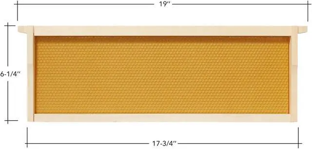 Alt view image 6 of 7 - Honey Keeper 10-Pack Unassembled Beehive Frames with Natural Beeswax Foundations for Beekeeping, Medium Super - 6-1/4 inch Yellow