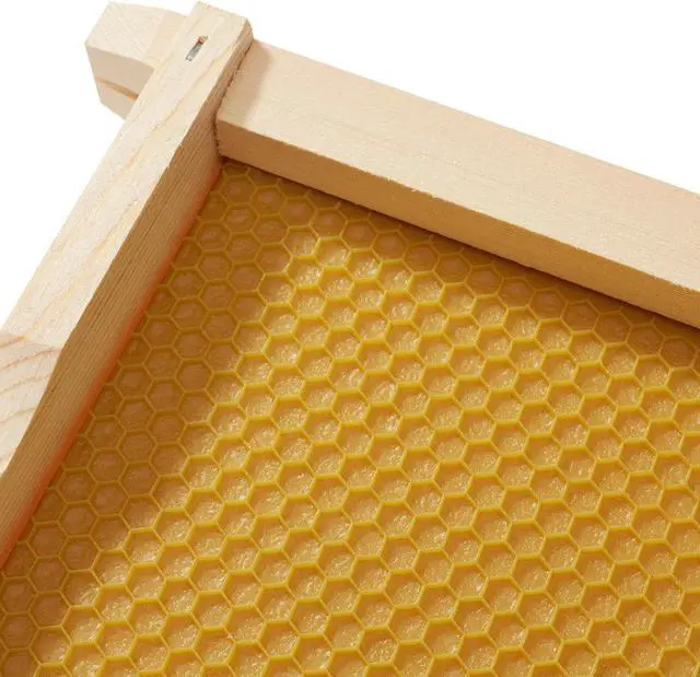 Alt view image 7 of 7 - Honey Keeper 10-Pack Unassembled Beehive Frames with Natural Beeswax Foundations for Beekeeping, Medium Super - 6-1/4 inch Yellow