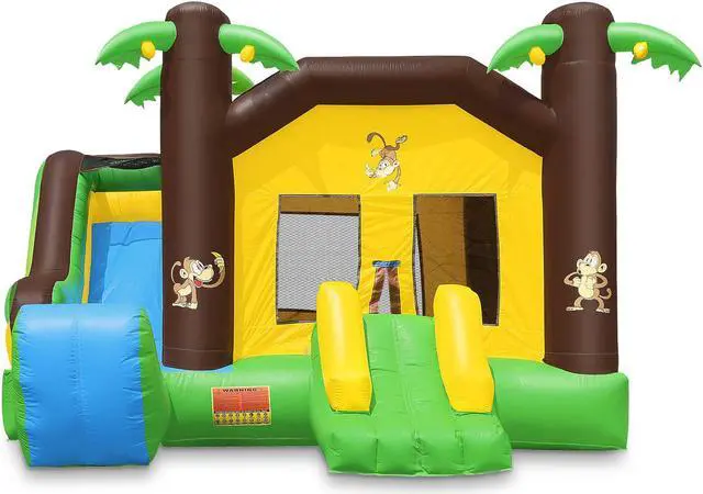 Alt view image 2 of 6 - Cloud 9 Commercial Grade Jungle Bounce House 100% PVC with Blower and Slide