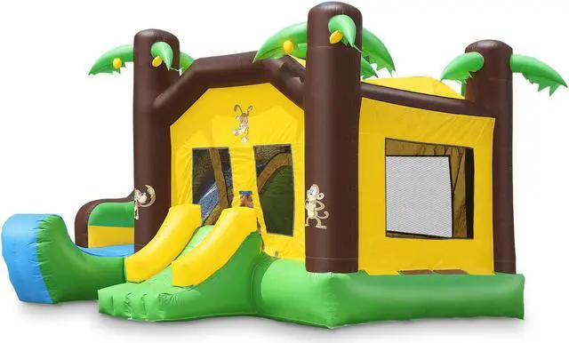 Alt view image 3 of 6 - Cloud 9 Commercial Grade Jungle Bounce House 100% PVC with Blower and Slide