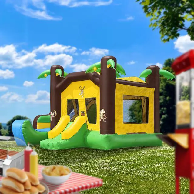 Alt view image 5 of 6 - Cloud 9 Commercial Grade Jungle Bounce House 100% PVC with Blower and Slide
