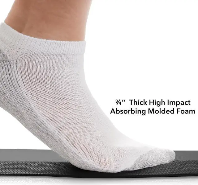 Alt view image 5 of 6 - Made Medical 73" x 24" Bedside Non-Slip Fall Mat for Elderly - Fall Prevention Anti-Skid Pad with Beveled Edge Anti-Fatigue Floor Mat, Black