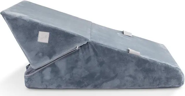 Alt view image 5 of 6 - Made Medical Bed Wedge Pillow for Sleeping - 7 in 1 Folding Memory Foam Cushion, Body Positioner, Back Support for Surgery, Acid Reflux, Anti Snoring - Grey