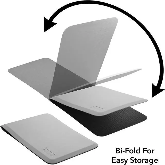 Alt view image 3 of 6 - Made Medical 73" x 24" Bi-Fold Bedside Non-Slip Fall Mat for Elderly - Fall Prevention Anti-Skid Pad with Beveled Edge Anti-Fatigue Floor Mat, Gray
