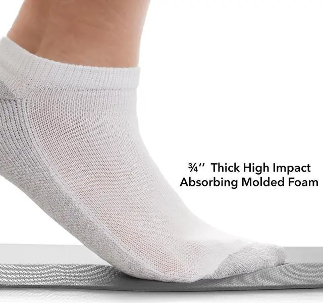 Alt view image 5 of 6 - Made Medical 73" x 24" Bi-Fold Bedside Non-Slip Fall Mat for Elderly - Fall Prevention Anti-Skid Pad with Beveled Edge Anti-Fatigue Floor Mat, Gray