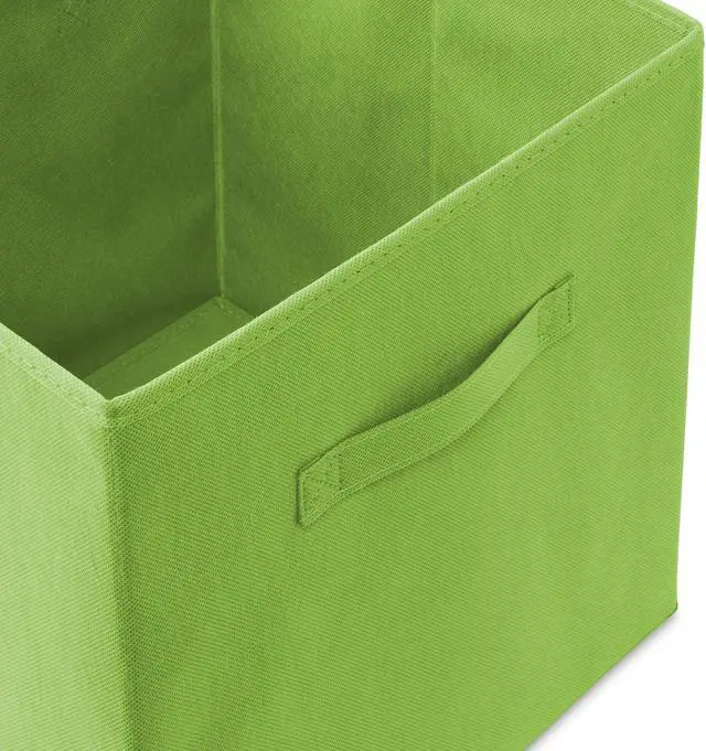Alt view image 3 of 6 - Casafield Set of 12 Collapsible Fabric Cube Storage Bins, Lime Green - 13" Foldable Cloth Baskets for Shelves, Cubby Organizers & More