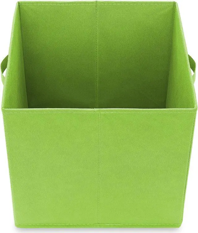 Alt view image 4 of 6 - Casafield Set of 12 Collapsible Fabric Cube Storage Bins, Lime Green - 13" Foldable Cloth Baskets for Shelves, Cubby Organizers & More