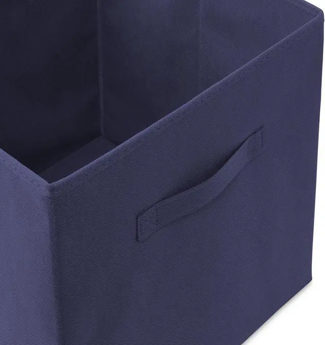 Alt view image 3 of 6 - Casafield Set of 12 Collapsible Fabric Cube Storage Bins, Navy Blue - 13" Foldable Cloth Baskets for Shelves, Cubby Organizers & More