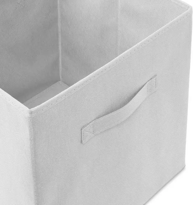 Alt view image 3 of 6 - Casafield Set of 12 Collapsible Fabric Cube Storage Bins, White - 13" Foldable Cloth Baskets for Shelves, Cubby Organizers & More