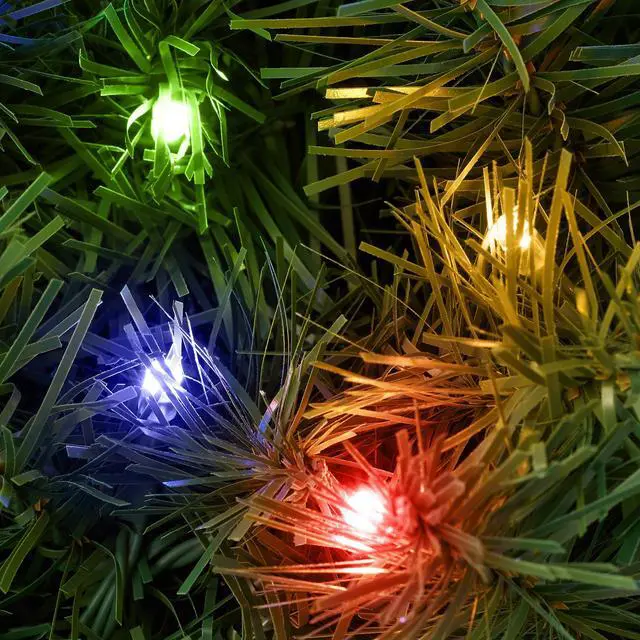 Alt view image 6 of 6 - Casafield Pre-Lit Artificial Christmas Wreath for Front Door, Window or Mantel, Green Fir with Multicolor Lights Indoor/Outdoor Holiday Decor, 60 Inches