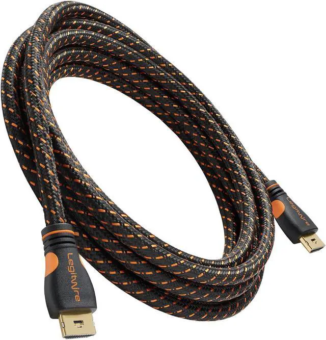 Alt view image 2 of 6 - LegitWire 10 ft 4K High Speed HDMI Cable - 18Gbps HDMI 2.0 (4K @ 60hz HDR UHD 4:4:4 Chroma) - Ethernet - Locking Head - Deep Color Ultra HD with ARC, 3D, HDCP 2.2, 28AWG, Gold Plated