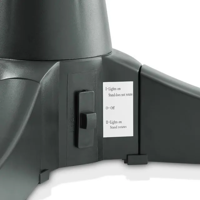 Alt view image 4 of 6 - Casafield 360-Degree Rotating Christmas Tree Stand - Adjustable Revolving Base for Up to 7.5 FT Artificial Tree with 3 Built-in Electrical Outlets, Green