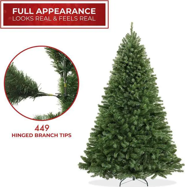 Alt view image 3 of 6 - Casafield 4.5FT Realistic Green Spruce Artificial Holiday Christmas Tree with Sturdy Metal Stand