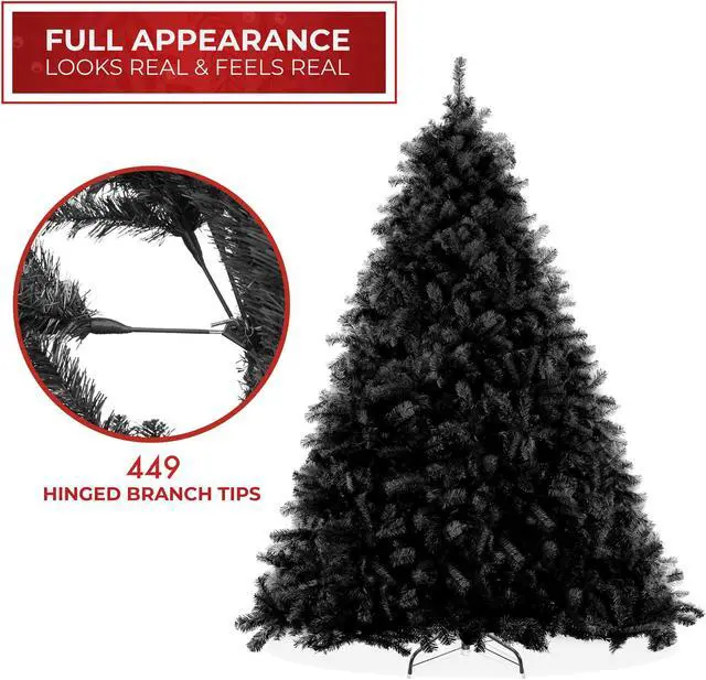 Alt view image 2 of 6 - Casafield 4.5FT Black Spruce Artificial Holiday Christmas Tree with Sturdy Metal Stand