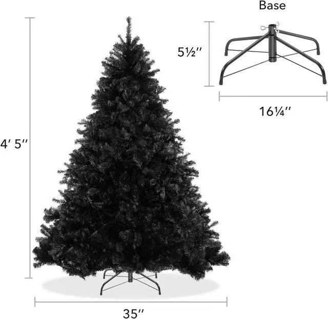 Alt view image 5 of 6 - Casafield 4.5FT Black Spruce Artificial Holiday Christmas Tree with Sturdy Metal Stand