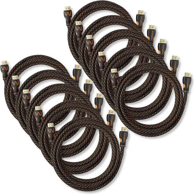 Main image of LegitWire 10 ft 4K High Speed HDMI Cables, 10 Pack - 18Gbps HDMI 2.0 (4K @ 60hz HDR UHD 4:4:4 Chroma) - Ethernet - Locking Head - Deep Color Ultra HD with ARC, 3D, HDCP 2.2, 28AWG, Gold Plated