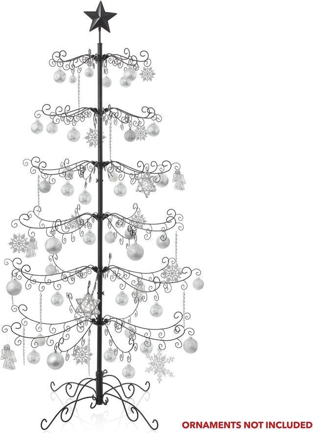 Alt view image 5 of 6 - Casafield Ornament Display Stand - 6' Black Wrought Iron Christmas Tree Ornament Holder