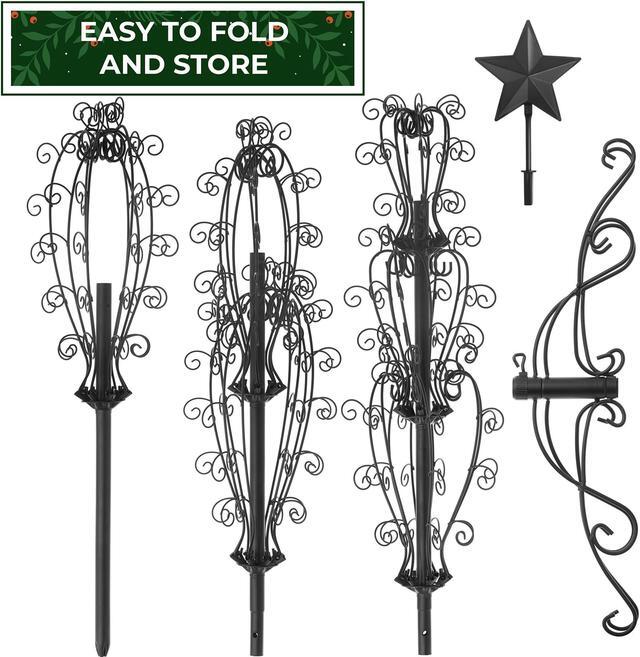 Alt view image 6 of 6 - Casafield Ornament Display Stand - 6' Black Wrought Iron Christmas Tree Ornament Holder