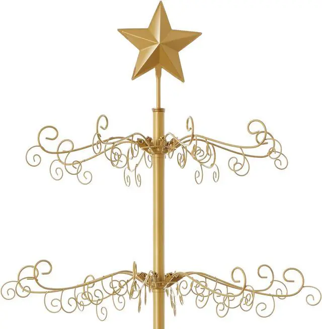 Alt view image 3 of 6 - Casafield Ornament Display Stand - 6' Gold Wrought Iron Christmas Tree Ornament Holder