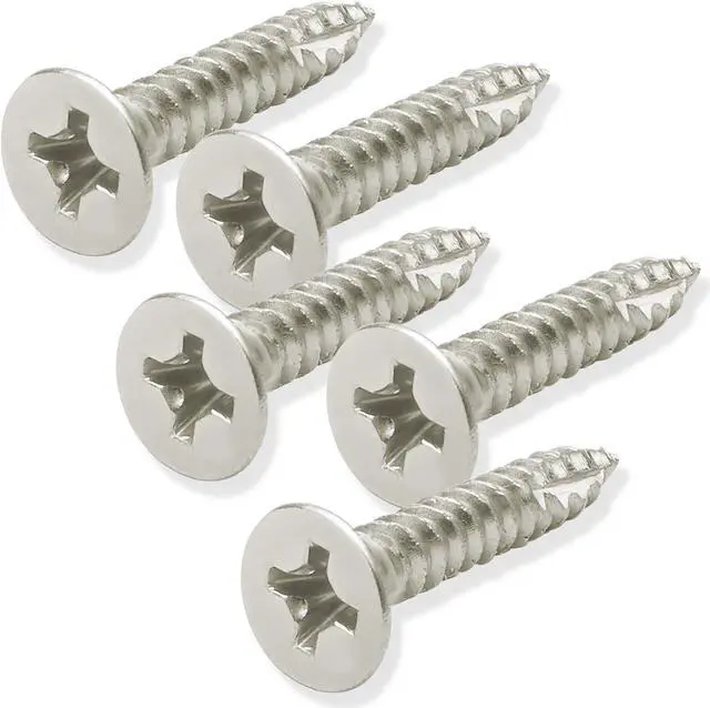 Main image of Cauldham Satin Nickel Wood Screws #9 x 1 Inch for Door Hinges - 25 pack