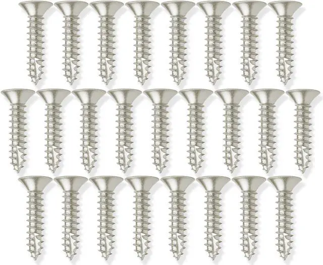 Alt view image 3 of 6 - Cauldham Satin Nickel Wood Screws #9 x 1 Inch for Door Hinges - 25 pack