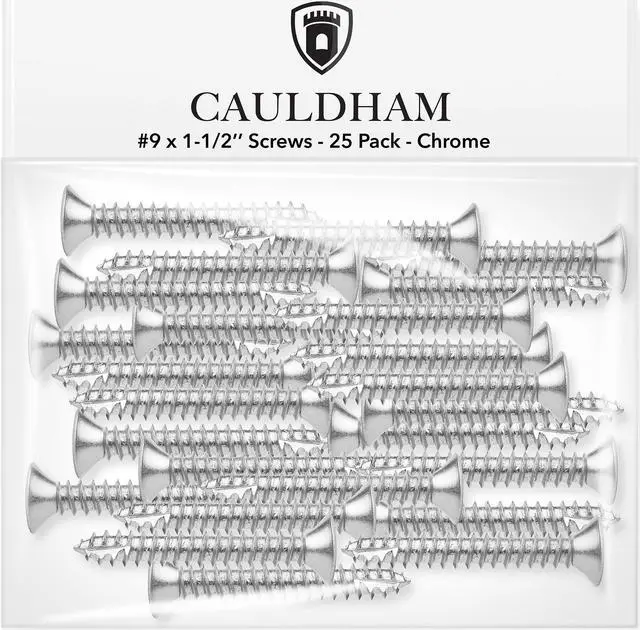 Alt view image 2 of 6 - Cauldham Chrome Wood Screws #9 x 1-1/2 Inch for Door Hinges - 25 pack