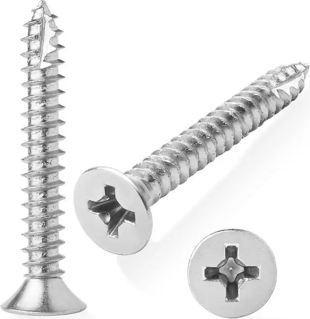 Alt view image 5 of 6 - Cauldham Chrome Wood Screws #9 x 1-1/2 Inch for Door Hinges - 25 pack