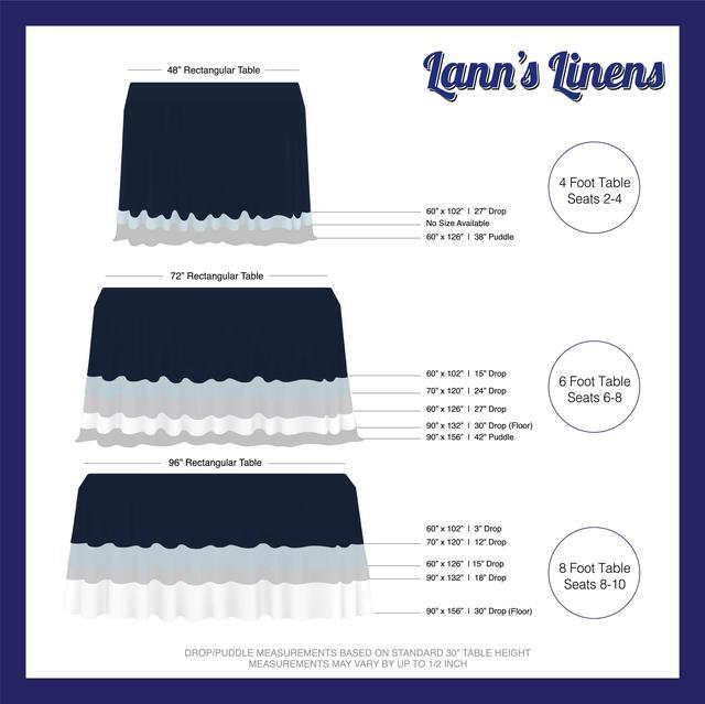 Alt view image 7 of 7 - Lann's Linens - 10 Premium 90" x 132" Tablecloths for Wedding / Banquet / Restaurant - Rectangular Polyester Fabric Table Cloths - Ivory