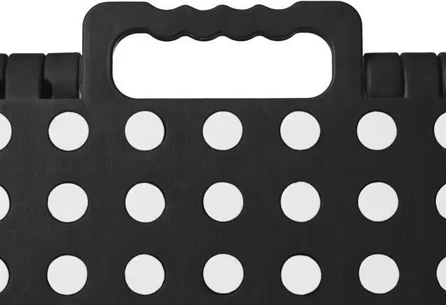 Alt view image 4 of 6 - Casafield 16" Folding Step Stool with Handle (Set of 2), Black - Portable Collapsible Small Plastic Foot Stool for Adults - Use in the Kitchen, Bathroom and Bedroom