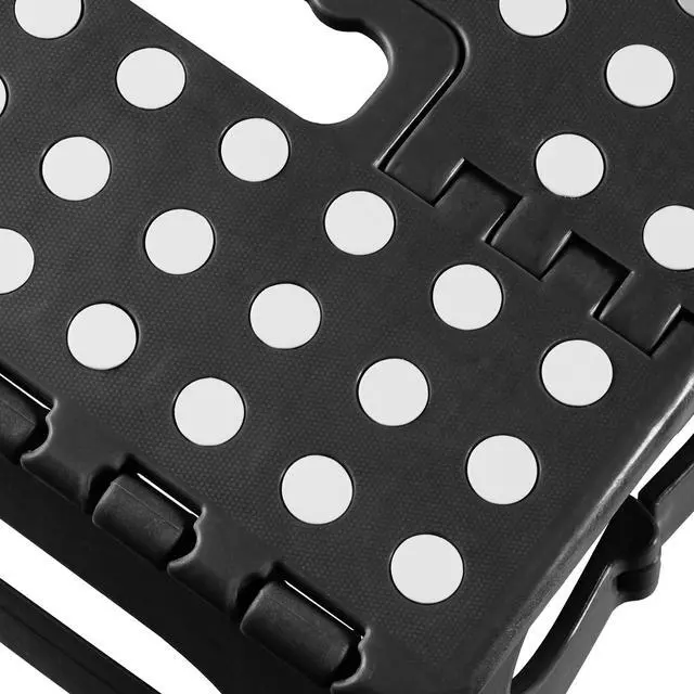 Alt view image 5 of 6 - Casafield 16" Folding Step Stool with Handle (Set of 2), Black - Portable Collapsible Small Plastic Foot Stool for Adults - Use in the Kitchen, Bathroom and Bedroom