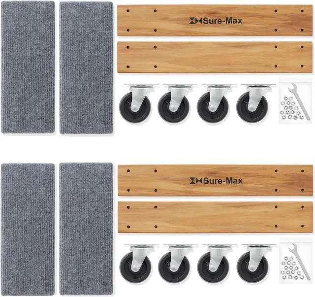 Alt view image 3 of 6 - Sure-Max Heavy-Duty 12 in. x 18 in. Furniture Moving Dolly, 2-Pack, Premium Hardwood with Swivel Casters, 1,320 lbs. Total Capacity