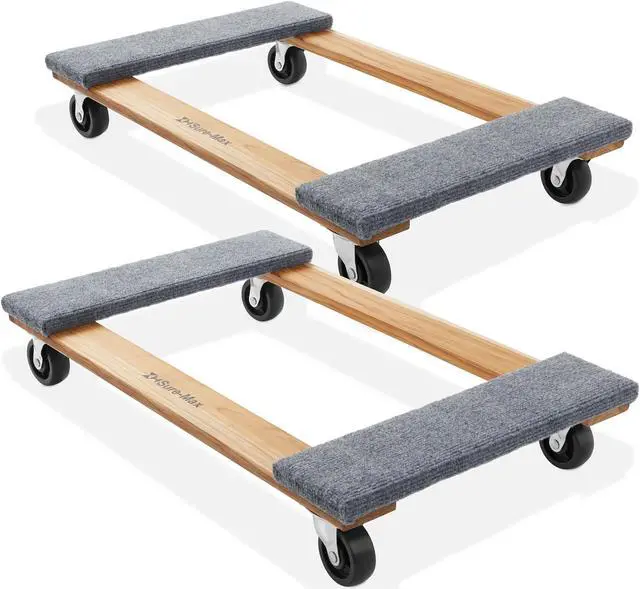Main image of Sure-Max Heavy-Duty 18 in. x 30 in. Furniture Moving Dolly, 2-Pack, Premium Hardwood with Swivel Casters, 1,320 lbs. Total Capacity