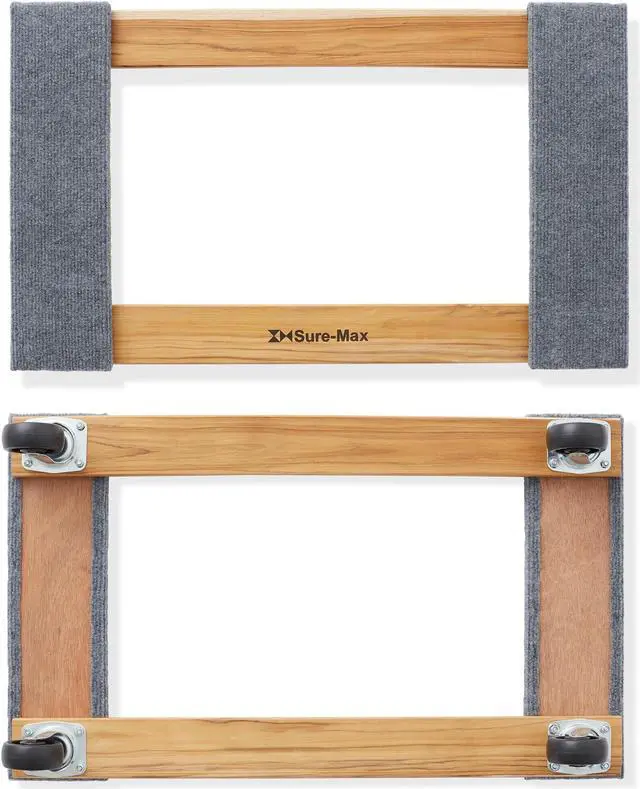 Alt view image 2 of 6 - Sure-Max Heavy-Duty 18 in. x 30 in. Furniture Moving Dolly, 2-Pack, Premium Hardwood with Swivel Casters, 1,320 lbs. Total Capacity