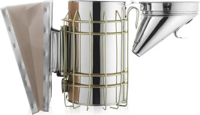 Alt view image 4 of 6 - Honey Keeper Bee Hive Smoker Stainless Steel with Heat Shield Beekeeping Beehive Equipment