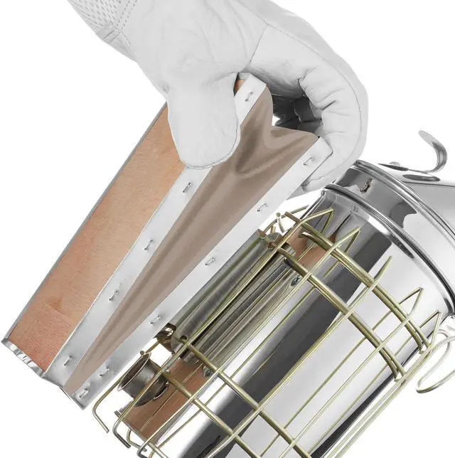 Alt view image 3 of 6 - Honey Keeper Bee Hive Smoker Stainless Steel with Heat Shield Beekeeping Beehive Equipment