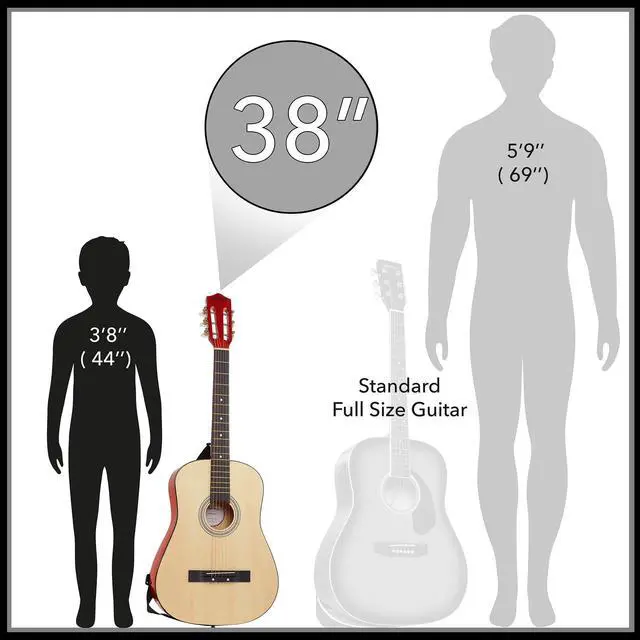 Alt view image 4 of 6 - Ashthorpe 38-inch Beginner Acoustic Guitar Package (Natural), Basic Starter Kit w/ Gig Bag, Strings, Strap, Tuner, Pitch Pipe, Picks