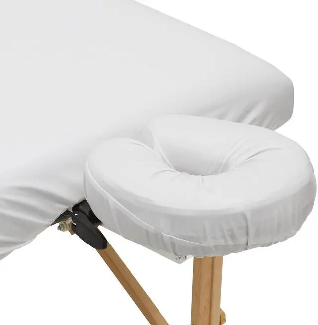 Alt view image 5 of 6 - Saloniture 2-Piece Waterproof Massage Table Sheet Set - Includes Machine Washable Fitted Sheet and Face Cradle Cover - White