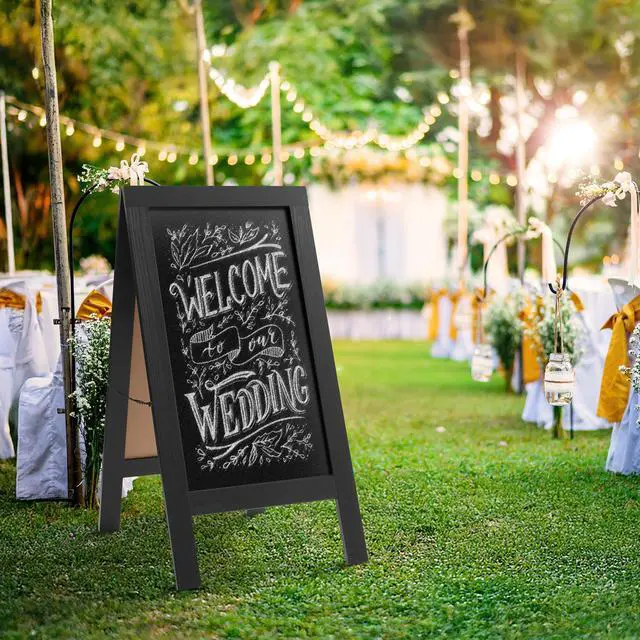Alt view image 2 of 6 - Casafield A Frame Chalkboard Sign, 40" x 20" Black Double-Sided Magnetic Menu Board for Restaurants, Sandwich Shops, Cafés, Sidewalks, Weddings