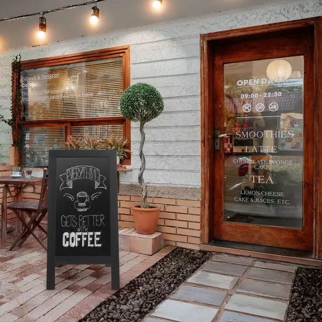 Alt view image 6 of 6 - Casafield A Frame Chalkboard Sign, 40" x 20" Black Double-Sided Magnetic Menu Board for Restaurants, Sandwich Shops, Cafés, Sidewalks, Weddings