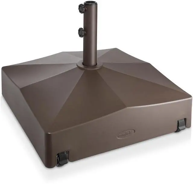 Main image of Casafield Patio Umbrella Base, 131lb Capacity, Fillable Heavy Duty Rolling Stand for Outdoor, Patio, Lawn, Deck, Poolside  - Brown