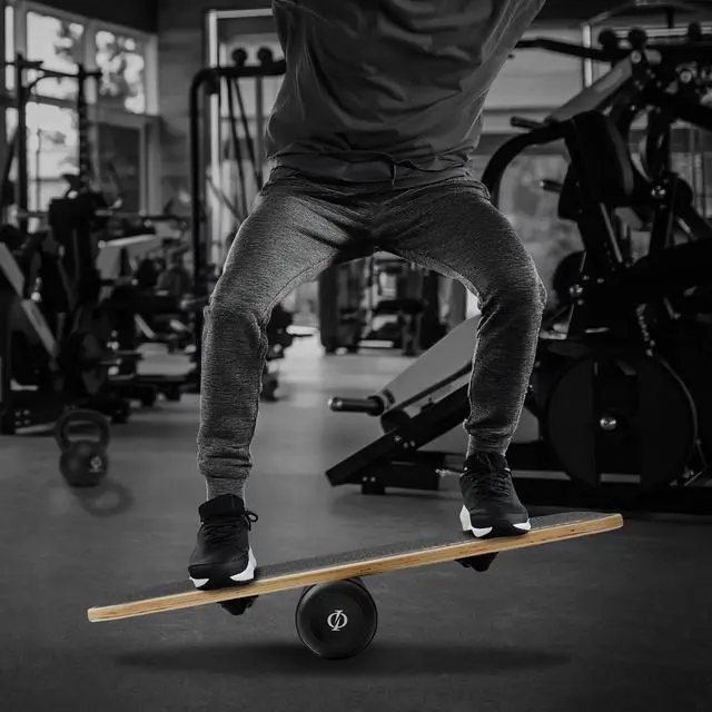 Alt view image 6 of 6 - Philosophy Gym Balance Board - Wooden Balance Trainer with Adjustable Stoppers