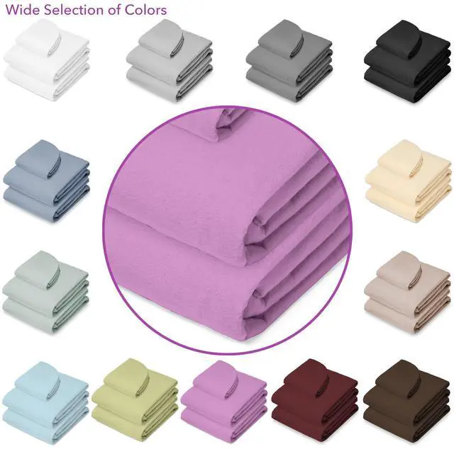 Alt view image 5 of 6 - Saloniture 3-Piece Flannel Massage Table Sheet Set - Soft Cotton Facial Bed Cover - Includes Flat and Fitted Sheets with Face Cradle Cover - Lavender Purple